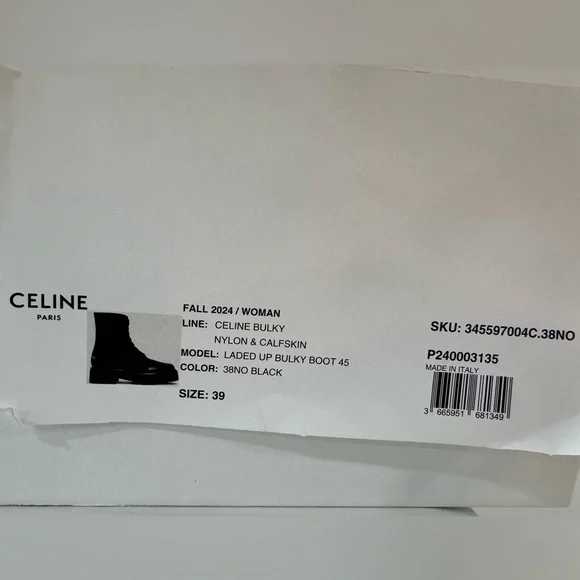CELINE Black 45mm Bulky Laced-up Boots in Nylon